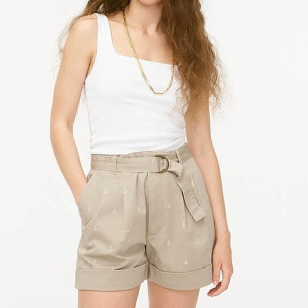 J. Crew D-Ring Anchor Print High Rise Shorts 2